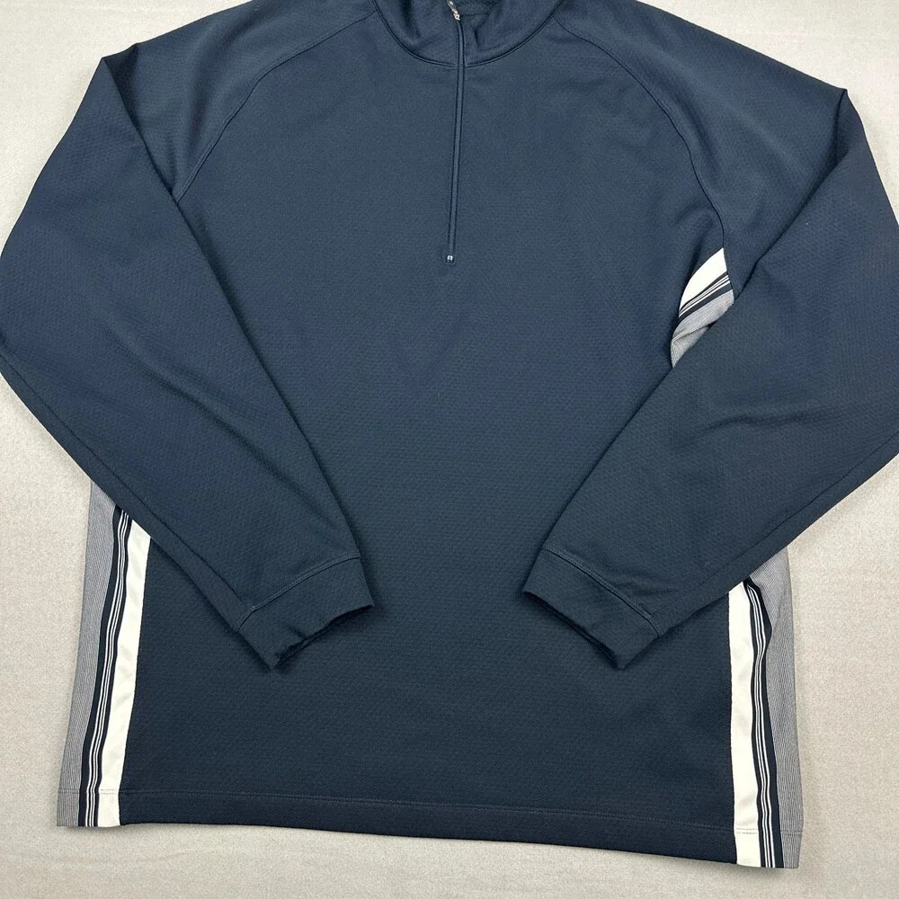 Nike Sweater Men Large Blue Solid 1/4 Zip Fit Dry Pullover Golf Cover Up L